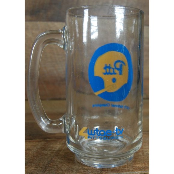 Vintage 1976 University of Pittsburgh Pitt Panthers National Champions Glass Mug - Picture 4 of 6